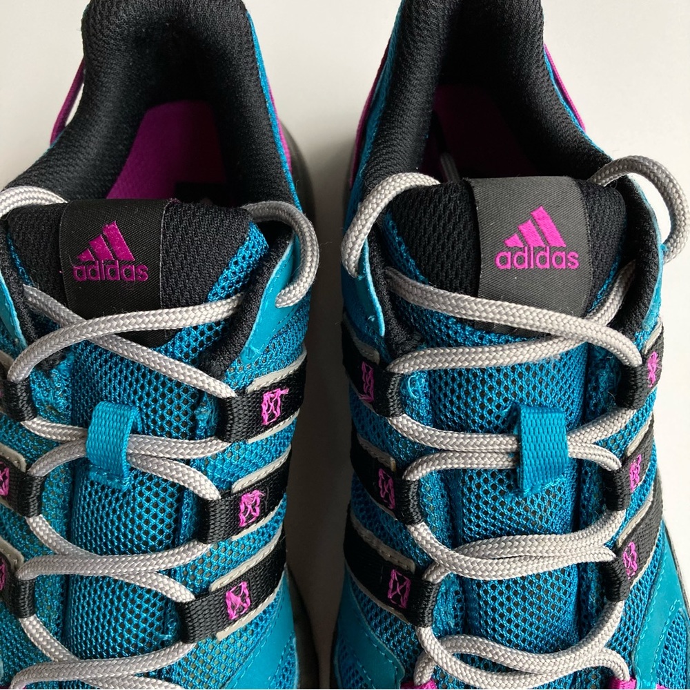 Adidas Women's Athletic Blue / Black/Pink Athletic Running Shoes Sneakers - Picture 2 of 7